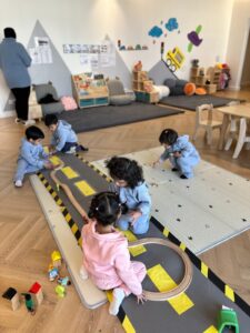 Children engaged in early childhood education in a Finnish-style classroom