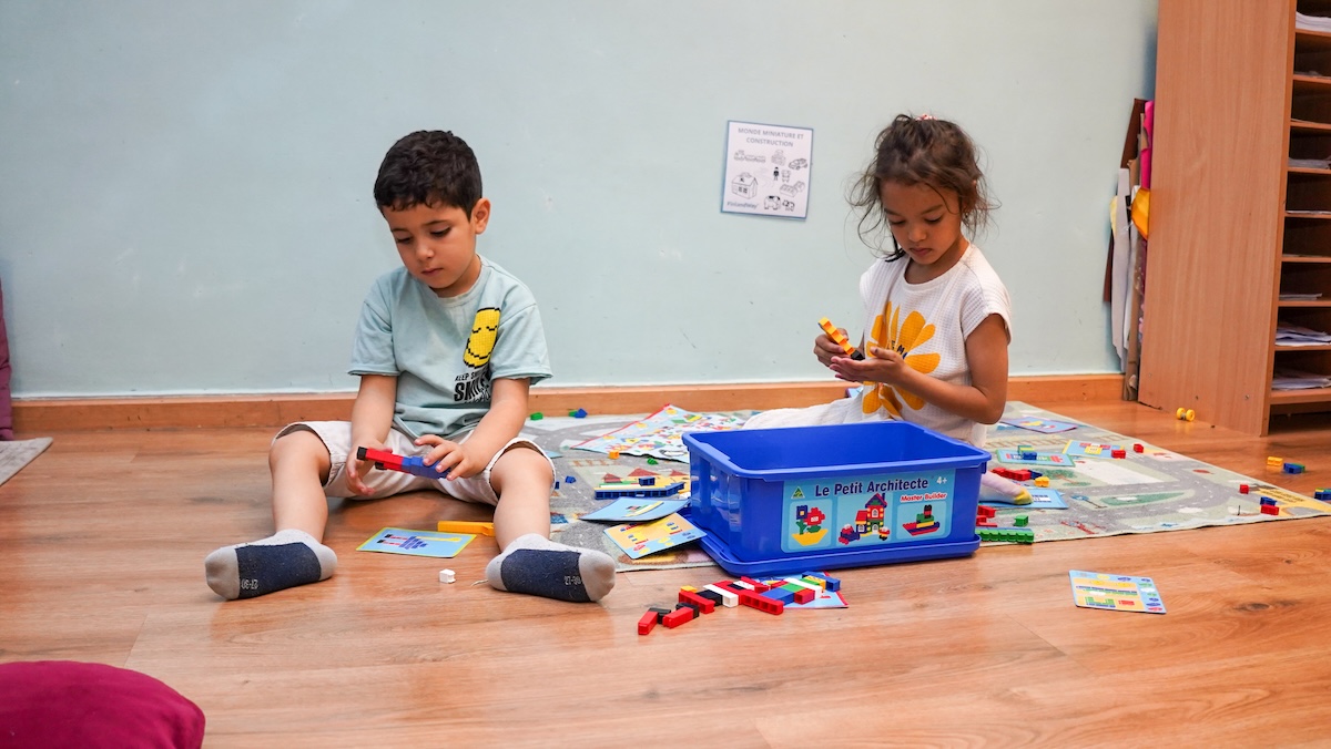 Children engaged in STEM education.