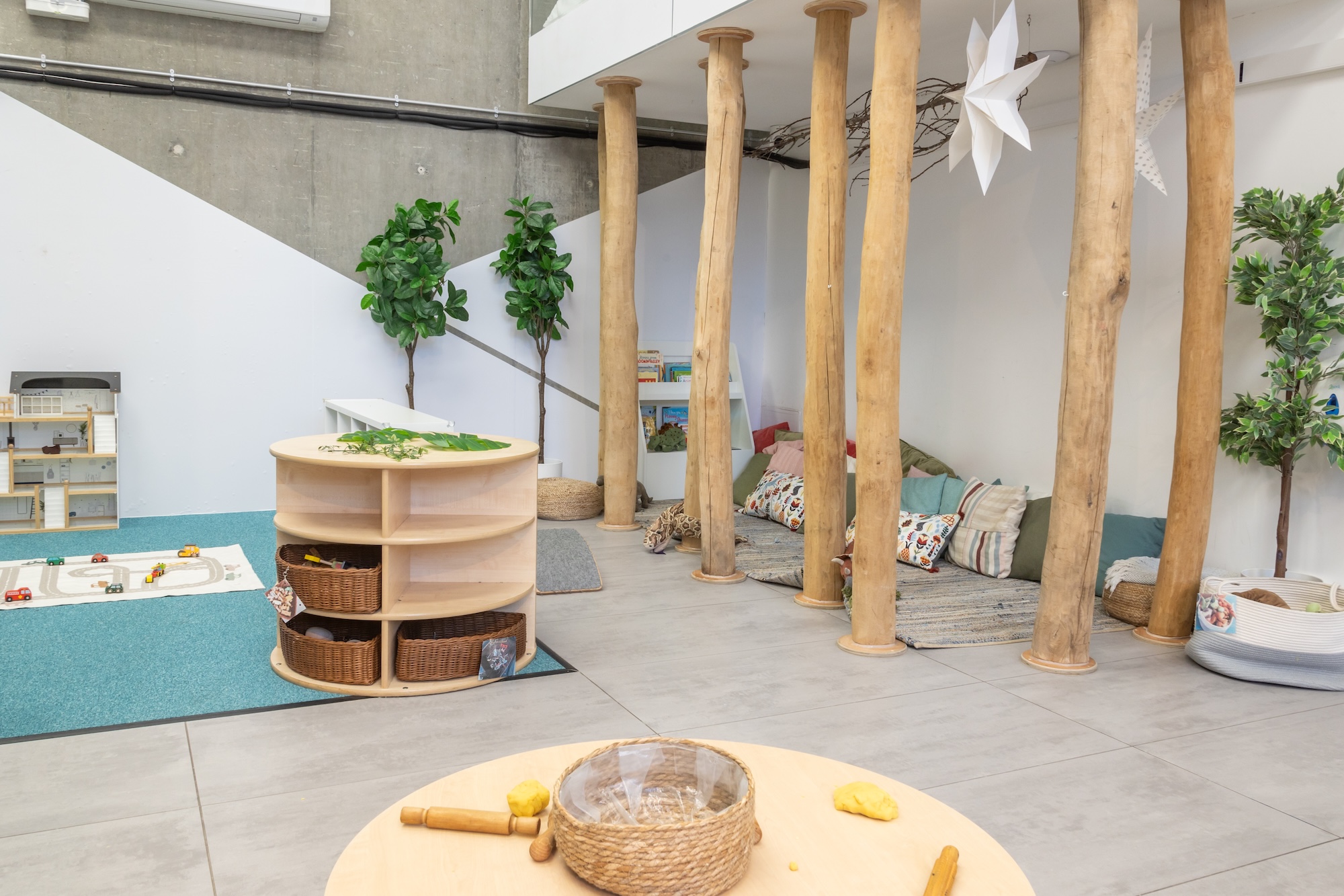 Finland-inspired international preschool environment in the UAE with children engaged in joyful learning.