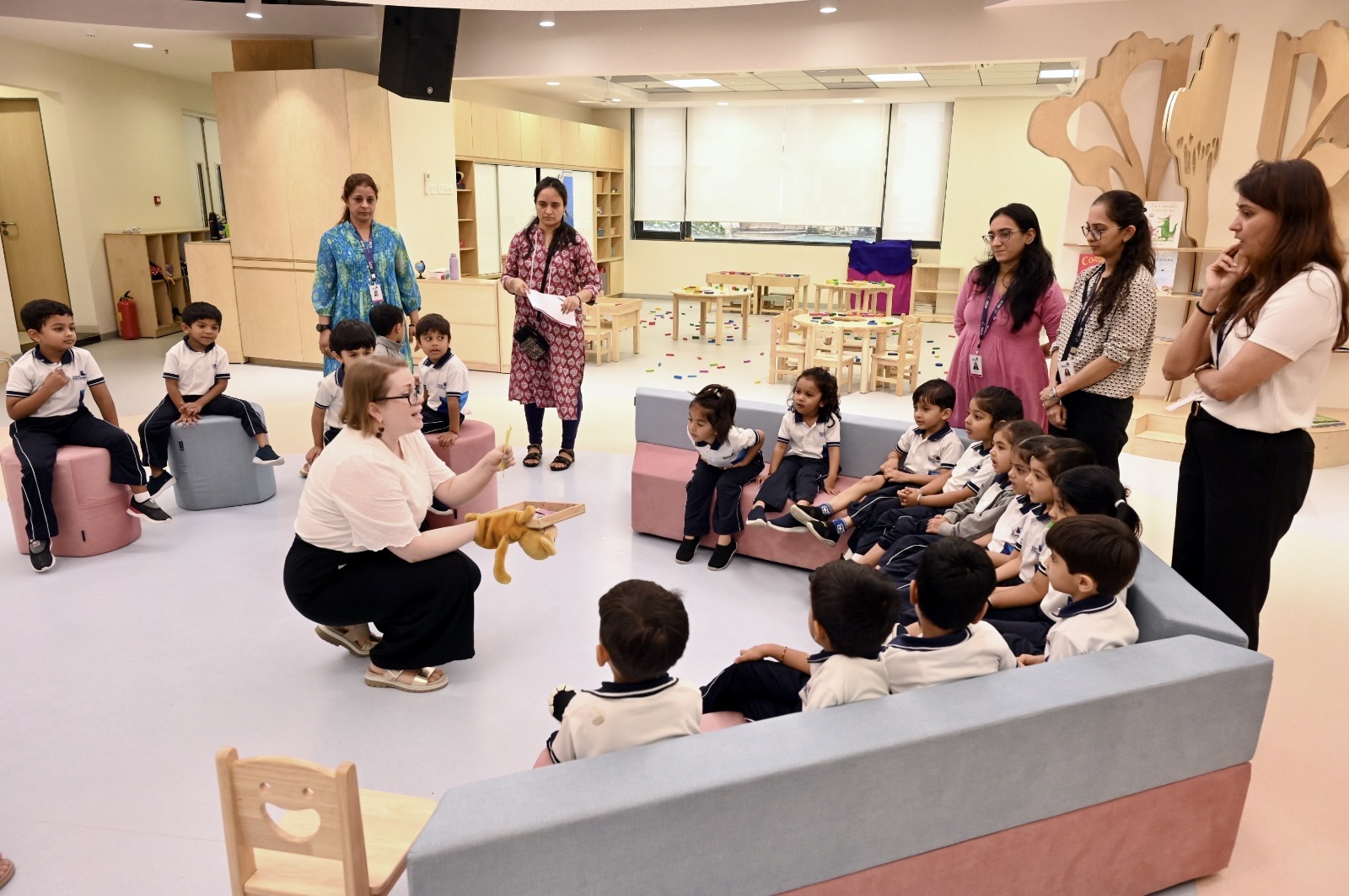 Preschool franchise open day with parents and children in India